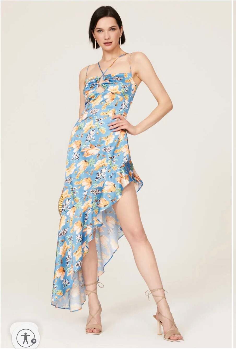 Simone Cut Out Dress by Nookie Large Asymmetrical Floral Beach